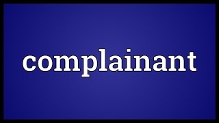 Complainant Meaning