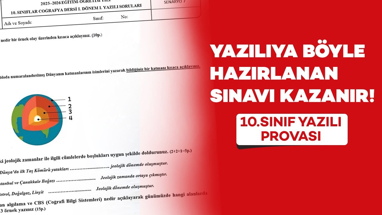 2025-2026 / 10. SINIF / COĞRAFYA / 1. Dönem 1. Yazılı | Coğrafya FATİHİ