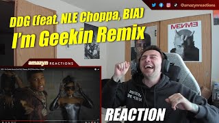 THIS IS HARD!! | DDG - I’m Geekin Remix (feat. NLE Choppa, BIA) [Official Music Video] (REACTION!!)