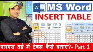 MS Word Table - Part 1 | एमएस वर्ड में टेबल कैसे बनाएं? | Amir Sir - 36