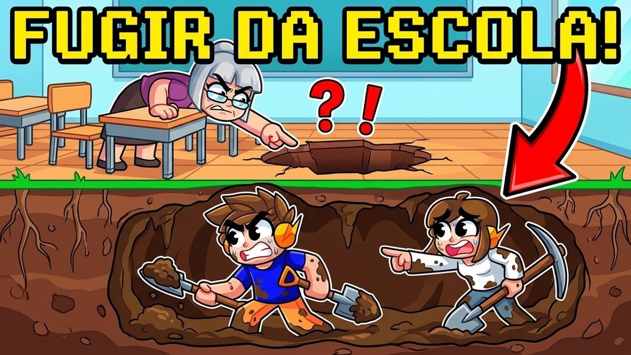 CAVEI UM BURACO PRA FUGIR DA ESCOLA no ROBLOX!