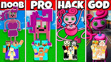 MOMMY LONG LEGS BUILD CHALLENGE - NOOB vs PRO vs HACKER vs GOD Minecraft Animation