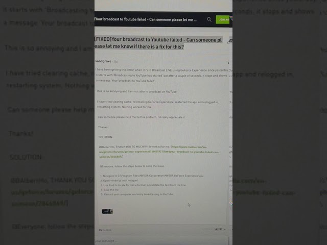 Nvidia Geforce Experience Your Broadcast To Youtube Failed Fixed Youtube