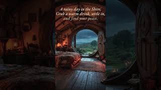 It’s raining in the Shire and you’re safe 🌿🌧️#hobbithole #cozyambience