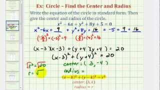 Ex 1: Write General Equation of a Circle in Standard Form
