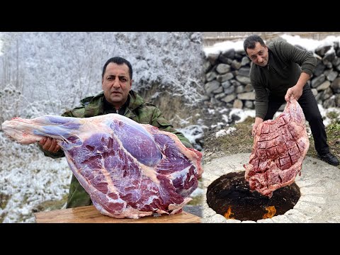 7 HOURS OF ROASTING A HUGE THIGH OF BEEF IN A TANDOOR VERY EXPENSIVE DELICACY 