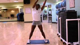 Laura Bailey Alternating Squats to Overhead Shoulder Extensions