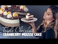 Triple Chocolate Cranberry Mousse Cake - The Ultimate Dessert for Holiday Season