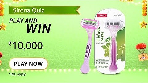 Amazon Sirona Quiz Answers Today | 5 October 2021 | Daily QuizTime