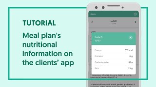 Nutrium Tutorial - Meal plan's nutritional information on the clients’ app screenshot 3