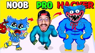 NOOB VS PRO VS HACKER en MONSTER EVOLUTION Huggy Wuggy | Juegos Luky