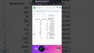 Error de división entre 0 en google sheets