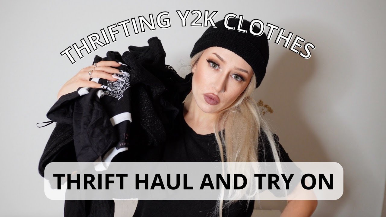 thrift haul and try on | thrifting y2k clothes - YouTube