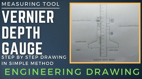 Vernier depth gauge drawing| how to draw a vernier depth gauge