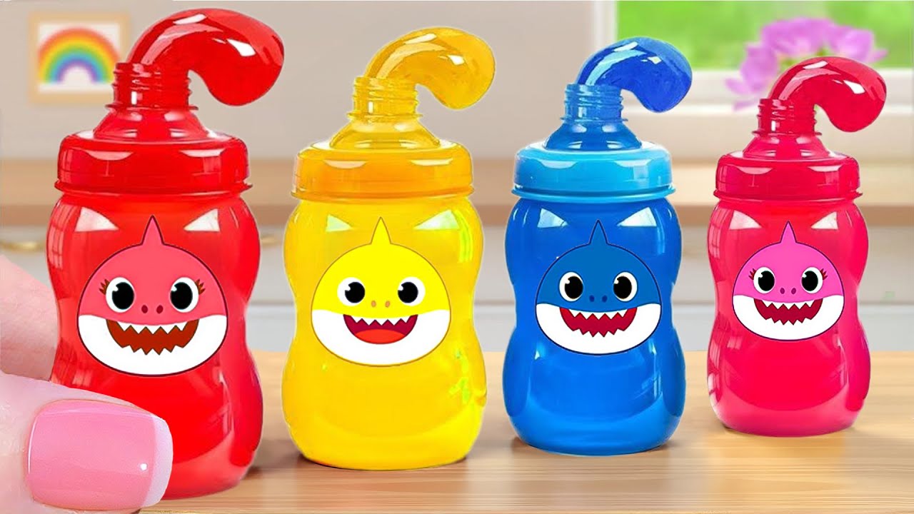🌈How To Rainbow Bottle Jelly 🦈 Adorable Mini Baby Shark Rainbow Jelly 💘 Mini Cake Wonderland