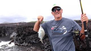 Kilauea Hawaii Lava Flow Surf Fishing Kapoho Black Sand Beach