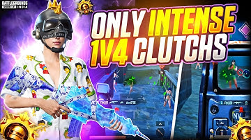 ONLY INTENSE 1V4 CLUTCHES 🔥 | Fastest 1v4 in Conqueror Lobby | BGMI Clutch Highlights