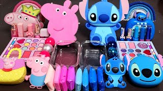 Asmr Blue Stitch Vs Peppa Pig Slime Mixing Random Into Slime! Satisfying Slime#Asmr#Slime#Satisfying