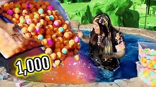 1000+ BATH BOMBS CHALLENGE! I Put 1000 Bath Bombs In My Jacuzzi