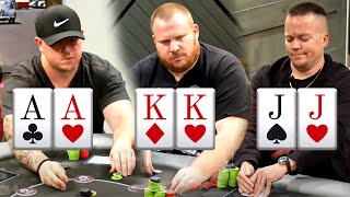 ACES vs KINGS vs JACKS! Unreal Poker Hand!