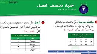 حل الصفحة 69  ( اختبار منتصف الفصل الثاني ) رياضيات الصف السادس ابتدائي ف1