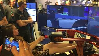 Nina Pothof in our Full Motion F1 Simulator