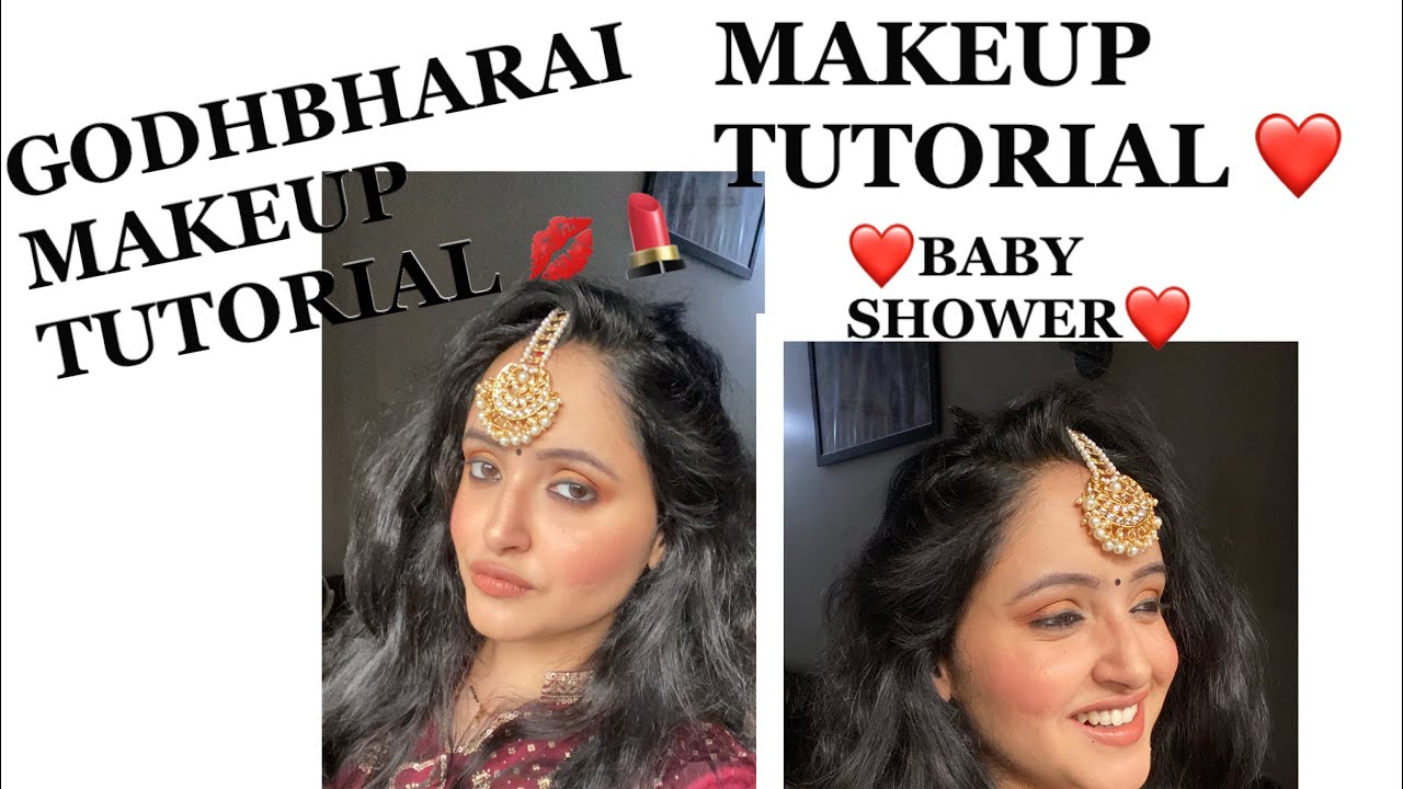 Godhbharai Makeup tutorial Baby shower makeup tutorial Easy and
