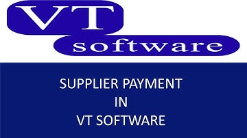 supplier payment in vt software | how to make payment in vt software | vt software tutorial