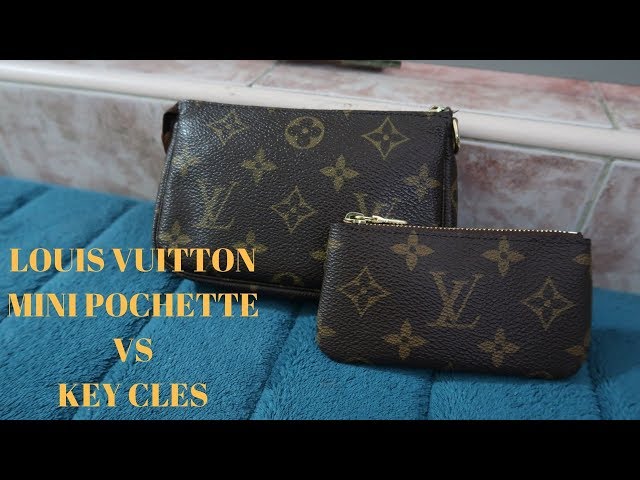 Louis Vuitton Brown Monogram Mini Lin Key Pouch Pochette Cles I863511