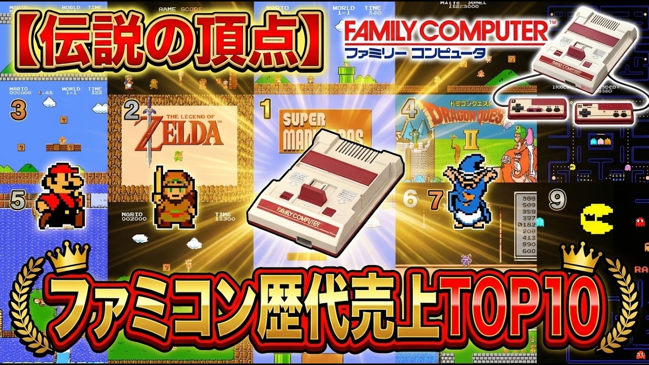 【伝説の頂点】ファミコン歴代売上ランキングTOP10！誰もが遊んだ「国民的神ゲー」の衝撃的な販売記録