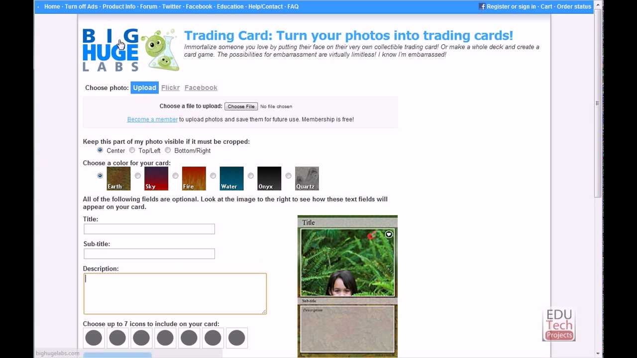 Landforms Trading Card Project