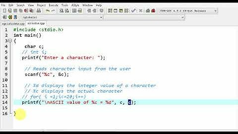 #ASCII  #CPROGRAM C PROGRAM TO FIND ASCII VALUE OF A NUMBER
