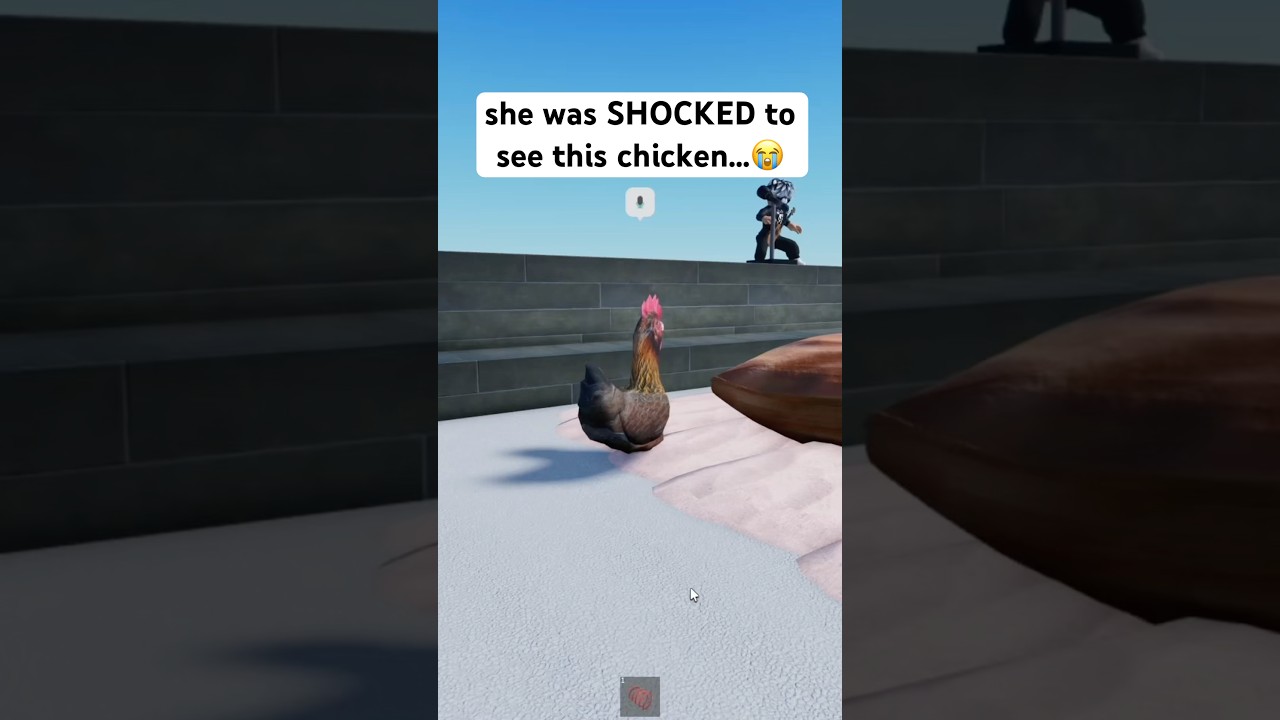 she was SHOCKED by this chicken…😭 trolling as a chicken on Roblox