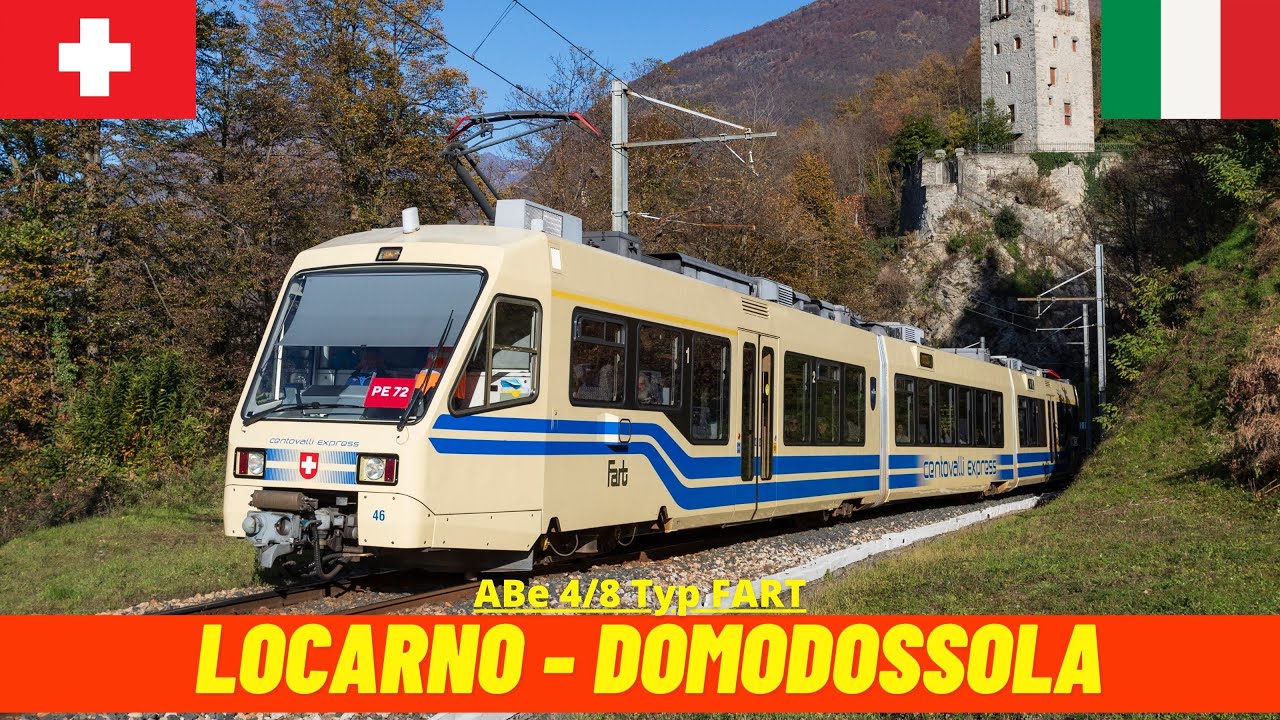 Cab Ride Locarno - Domodossola (Vigezzina - Centovalli Railway, Italy, Switzerland) driver's view 4K