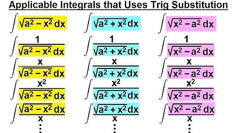 Calculus 2: Integration - Trig Substitution (2 of 28) Applicable Integrals