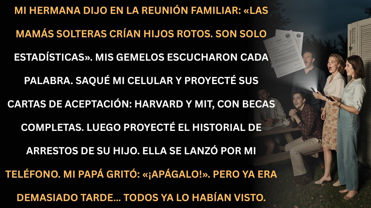 Mi hermana dijo que mis hijos estaban rotos… luego proyecté sus cartas y su historial.