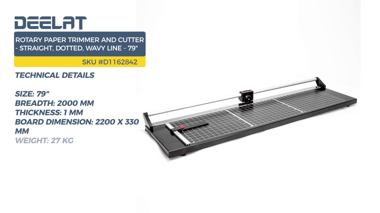 Rotary Paper Trimmer and Cutter - Straight, Dotted, Wavy Line - 79" (2000mm)