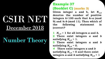 CSIR NET MATHEMATICS | Number Theory | System of Congruence Equations Dec 2018 (Marks 3)