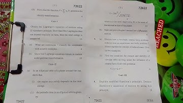 MDU M.SC. Physics 1st Sem Classical Mechanics question paper of 2022(w.e.f 2018-19)