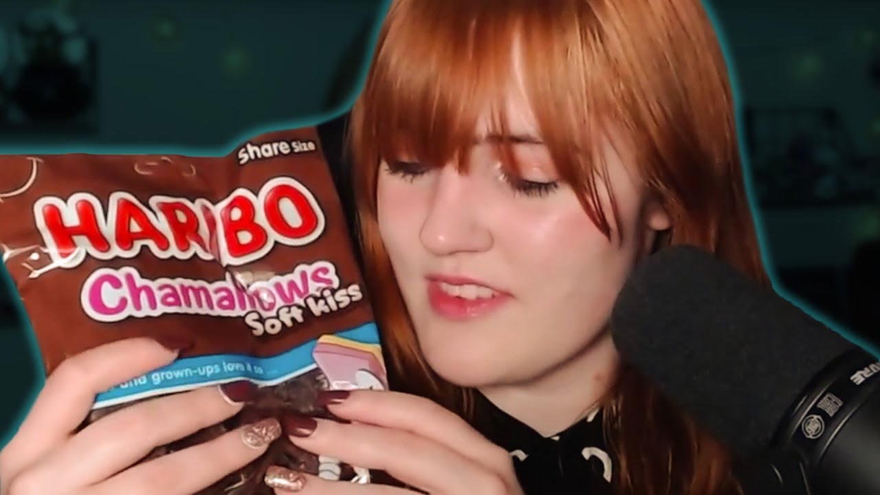 ASMR ♡ Haribo Chocolate Marshmallows Soft and Chewy Eatingsounds