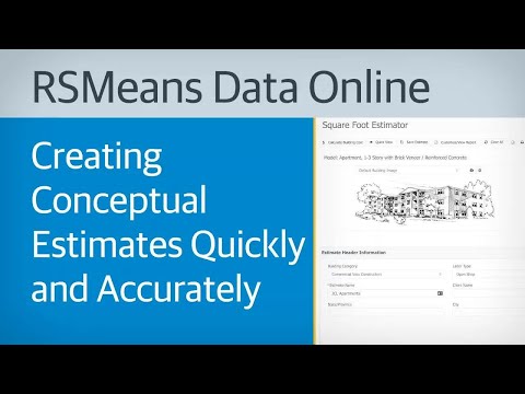 Creating Conceptual Estimates Quickly and Accurately with RSMeans Data Online