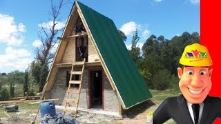 CASA CABAÑA ALPINA 2015. 36 METROS CUADRADOS.TRONCO MADERA LADRILLOS    A-frame house