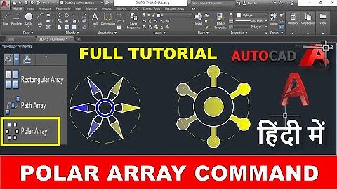 AutoCAD Polar Array cammand tutorial in Hindi || How to use polar array command in AutoCAD