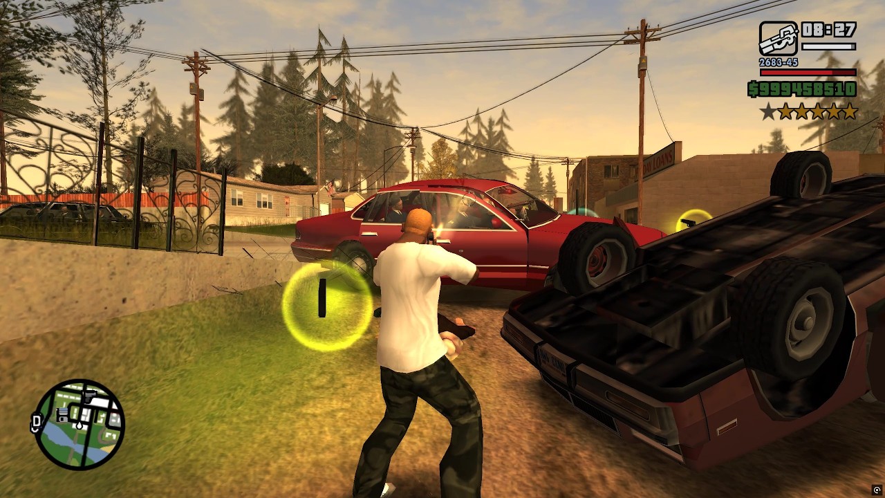 GTA San Andreas -The Panopticon Beach Shootout  + 6 Star Escape