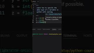 Casting variables in Python.#coding #coding #python