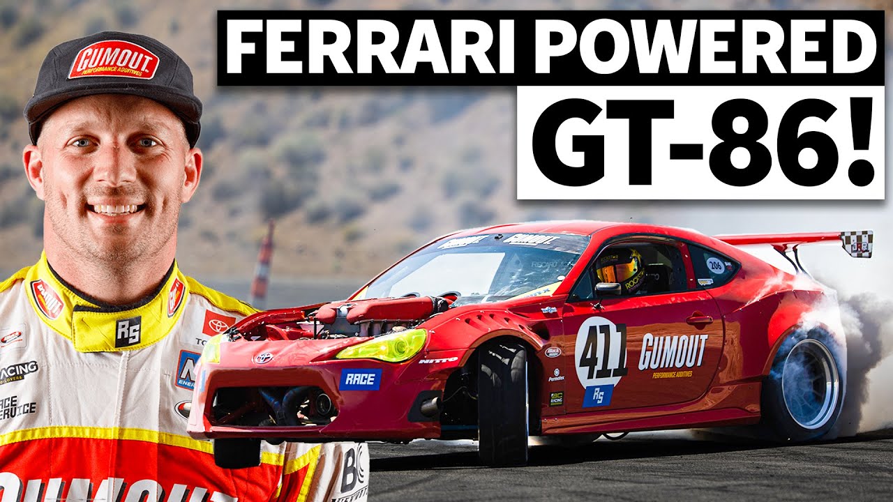 A Ferrari-powered Toyota 86 drift car is as awesome as you'd think