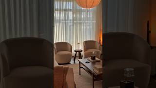 Oatmeal toned accent chairs - soft, inviting &amp; they swivel | organic modern curated #ytshorts cozy