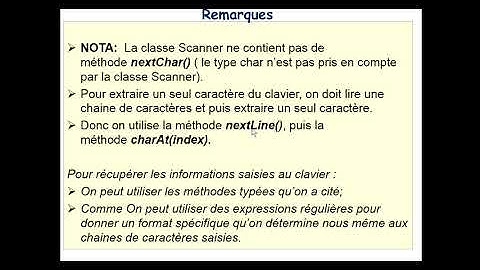 Classe Scanner en JAVA : Utilisation  Scanner  pour lecture des données typées à partir d