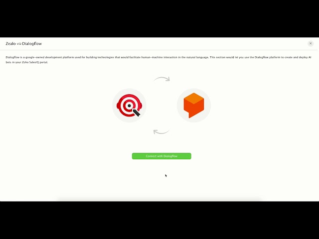 Zoho SalesIQ - Dialogflow demo