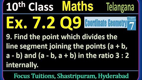 Telangana 10th Class Maths Chapter 7 Coordinate Geometry Ex 7.2 Q9 | Exercise 7.2 Q9,